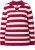 Ulla Popken Striped Polo Collar Long Sleeve Sweater Ruby Red - Mikiny & mikiny bez kapucne - 