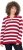 Ulla Popken Striped Polo Collar Long Sleeve Sweater Ruby Red - Mikiny & mikiny bez kapucne - 