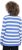 Ulla Popken Striped Polo Collar Long Sleeve Sweater Aegean Blue - Mikiny & mikiny bez kapucne - 