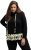 Ulla Popken Ruffle Hem A-line Fit Hooded Sweatshirt Black - Mikiny & mikiny bez kapucne - 