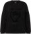 Ulla Popken Flock Print Long Sleeve Crew Neck Sweatshirt Black - Mikiny & mikiny bez kapucne - 