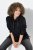 Ulla Popken Chain Fringe Smooth Fleece Sweatshirt Black - Mikiny & mikiny bez kapucne - Pohodlné mikiny, hoodie a pletené svetre