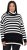 Ulla Popken Striped Stand-Up Collar Sweater Black - Mikiny & mikiny bez kapucne - 