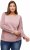 Ulla Popken Mixed Knit Patch Look Sweatshirt Old Pink - Mikiny & mikiny bez kapucne - 