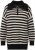Ulla Popken Striped Troyer Collar Sweater Black - Mikiny & mikiny bez kapucne - 