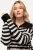 Ulla Popken Striped Troyer Collar Sweater Black - Mikiny & mikiny bez kapucne - Pohodlné mikiny, hoodie a pletené svetre