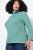 Ulla Popken Asymmetric Zipper Turtleneck Sweater Green - Mikiny & mikiny bez kapucne - Pohodlné mikiny, hoodie a pletené svetre