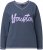 Ulla Popken Houston Textured Lettering Sweatshirt Navy - Mikiny & mikiny bez kapucne - 