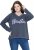 Ulla Popken Houston Textured Lettering Sweatshirt Navy - Mikiny & mikiny bez kapucne - 