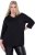 Ulla Popken Decorative Chain Collar Sweatshirt Black - Mikiny & mikiny bez kapucne - 