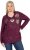 Ulla Popken Metallic Print Extra Soft Christmas Sweatshirt Dark Wine Red - Mikiny & mikiny bez kapucne - 