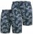 D555 Cleethorpes Hawaii Printed Swimshorts Navy - Plavecké šortky - Pánske Plavky Nadmerné Veľkosti 