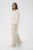 Kaffe Curve Sirana Pants Beige Melange/Black Stripe - Látkové nohavice - 