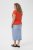 Kaffe Curve Jena V-Neck T-Shirt Grenadine Red - Tričká - 