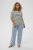 Kaffe Curve Lia Flower T-Shirt Chalk/Deep Black - Tričká - 