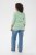 Kaffe Curve Lia Boatneck 3/4 T-Shirt Chalk/Bright Green - Tričká & topy - 