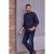 JP1880 Henley T-Shirt Long Sleeve Dark Navy TALL - PÁNSKE OBLEČENIE MT-6XLT - Veľkosti pre VYSOKÝCH
