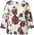 Ulla Popken Rose Print Faux Wrap Top Off-White - Tričká - 
