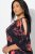 Ulla Popken Botanical Print Cold Shoulder Top Black - Tričká - 
