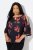 Ulla Popken Botanical Print Cold Shoulder Top Black - Tričká - 