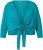 Ulla Popken Versatile Surplice Wrap Tie Hem Bolero Top Teal - Tričká - 