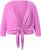 Ulla Popken Versatile Surplice Wrap Tie Hem Bolero Top Cool Pink - Tričká - 