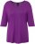 Ulla Popken Rhinestone Detail 3/4 Sleeve Tee Blackberry - Potlačené tričká pre ženy - 