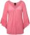 Ulla Popken Trumpet Sleeve Cold Dyed Tee Dark Pink - Potlačené tričká pre ženy - 