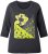 Ulla Popken Graphic Patch Print 3/4 Sleeve T-Shirt Black - Tričká - 