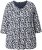 Ulla Popken Floral 3/4 Sleeve V-Neck A-Line Tee Navy - Tričká - 