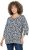 Ulla Popken Floral 3/4 Sleeve V-Neck A-Line Tee Navy - Tričká - 