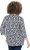 Ulla Popken Floral 3/4 Sleeve V-Neck A-Line Tee Navy - Tričká - 