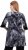 Ulla Popken Velvet Peacock Feather 3/4 Sleeve Tunic Blouse Black - Tričká - 