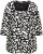 Ulla Popken Scribble Print Square Neck 3/4 Sleeve Tee Black - Potlačené tričká pre ženy - 