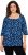 Ulla Popken Scribble Print Square Neck 3/4 Sleeve Tee Navy - Potlačené tričká pre ženy - 