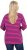 Ulla Popken Striped 3/4 Sleeve A-Line Tee Berry - Ulla Popken - 