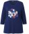 Ulla Popken Casual Mood Floral V-Neck Tee Navy - Tričká - 
