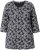 Ulla Popken Graphic Flower A-Line 3/4 Sleeve Tee Black - Tričká - 