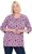 Ulla Popken Graphic Flower A-Line 3/4 Sleeve Tee Pink - Tričká - 