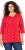 Ulla Popken Minimal Floral Print 3/4 Sleeve Tee Neon Red - Potlačené tričká pre ženy - 