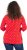 Ulla Popken Minimal Floral Print 3/4 Sleeve Tee Neon Red - Potlačené tričká pre ženy - 