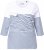 Ulla Popken Paper Boat Print 3/4 Sleeve Tee Snow White - Potlačené tričká pre ženy - 
