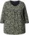 Ulla Popken Pleated Floral Print 3/4 Sleeve Tee Pond Green - Potlačené tričká pre ženy - 