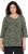 Ulla Popken Pleated Floral Print 3/4 Sleeve Tee Pond Green - Potlačené tričká pre ženy - 