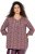 Ulla Popken Mixed Pattern Stripe 3/4 Sleeve Tee Dark Cherry Red - Tričká - 