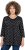 Ulla Popken Flower Print 3/4 Sleeve Tee Black - Tričká - 