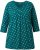 Ulla Popken Flower Print 3/4 Sleeve Tee Teal Green - Tričká - 