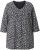 Ulla Popken Snowflake Print 3/4 Sleeve Tee Black - Tričká - 