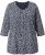 Ulla Popken Snowflake Print 3/4 Sleeve Tee Navy - Tričká - 