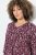 Ulla Popken Ribbon Print 3/4 Sleeve Asymmetric Tee Plum - Potlačené tričká pre ženy - Dámske tričká s potlačou